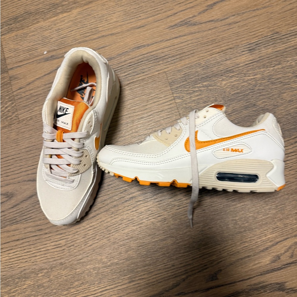 Nike Cream and Orange Sneakers with Air Max Comfort